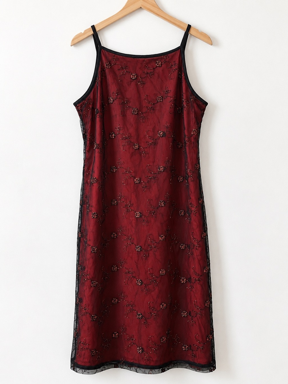Vintage 90’s Y2K Fairy Whimsigoth Dark Romantic Red Black Dress Jr 5 Small
